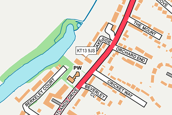 KT13 9JS map - OS OpenMap – Local (Ordnance Survey)