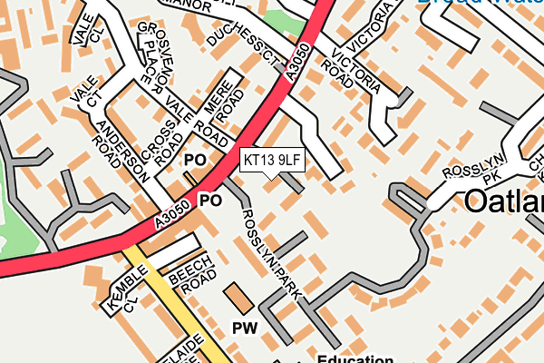 KT13 9LF map - OS OpenMap – Local (Ordnance Survey)