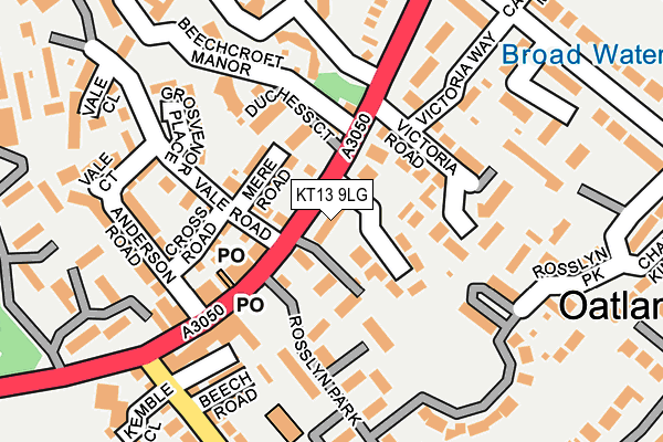 KT13 9LG map - OS OpenMap – Local (Ordnance Survey)