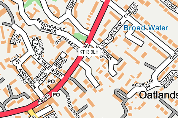 KT13 9LH map - OS OpenMap – Local (Ordnance Survey)
