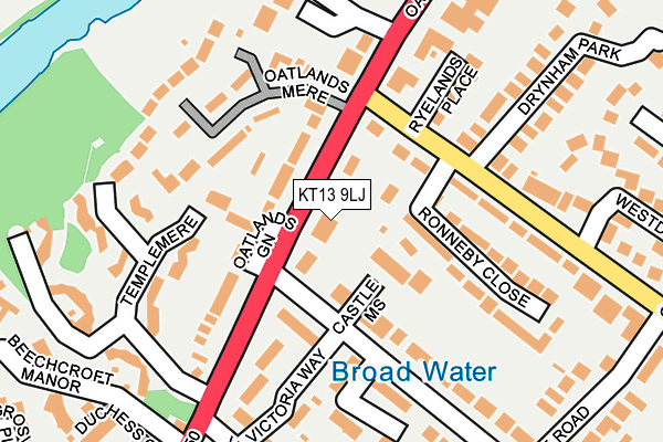 KT13 9LJ map - OS OpenMap – Local (Ordnance Survey)