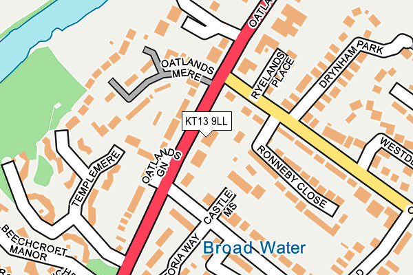 KT13 9LL map - OS OpenMap – Local (Ordnance Survey)