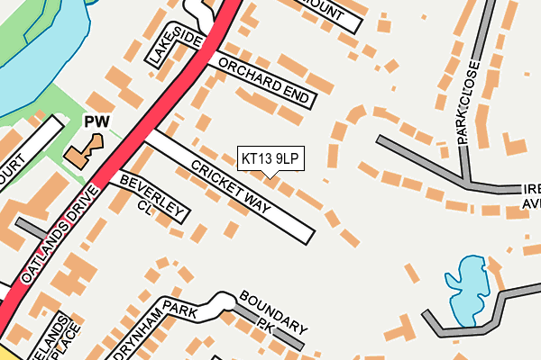 KT13 9LP map - OS OpenMap – Local (Ordnance Survey)
