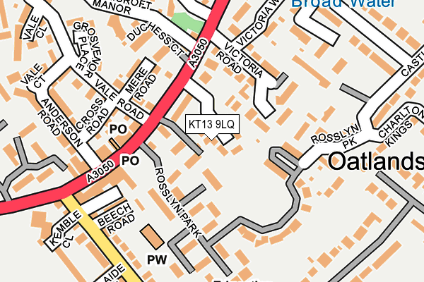 KT13 9LQ map - OS OpenMap – Local (Ordnance Survey)