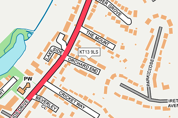 KT13 9LS map - OS OpenMap – Local (Ordnance Survey)