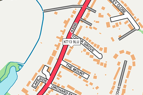 KT13 9LU map - OS OpenMap – Local (Ordnance Survey)