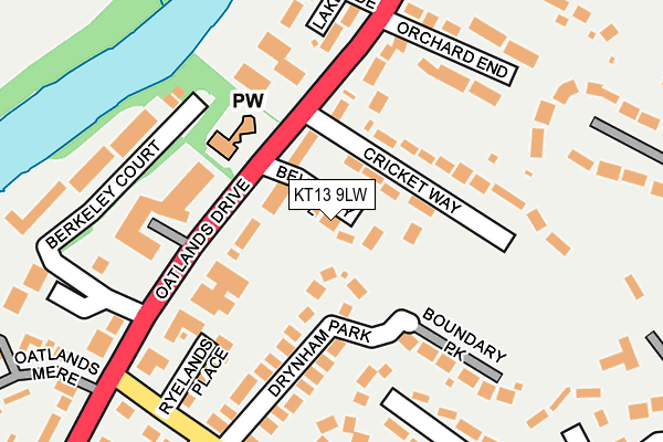 KT13 9LW map - OS OpenMap – Local (Ordnance Survey)