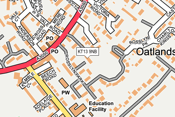 KT13 9NB map - OS OpenMap – Local (Ordnance Survey)