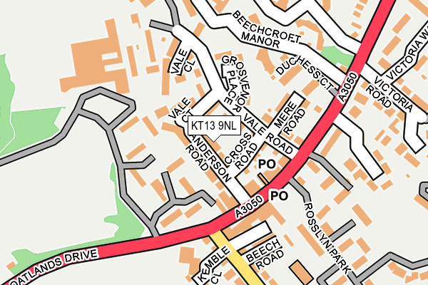 KT13 9NL map - OS OpenMap – Local (Ordnance Survey)