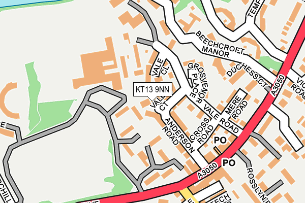 KT13 9NN map - OS OpenMap – Local (Ordnance Survey)