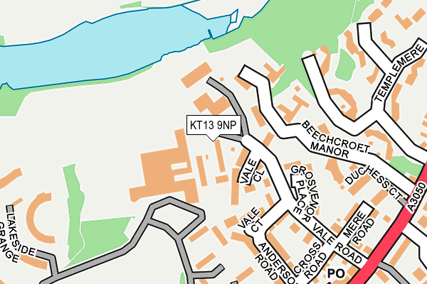 KT13 9NP map - OS OpenMap – Local (Ordnance Survey)