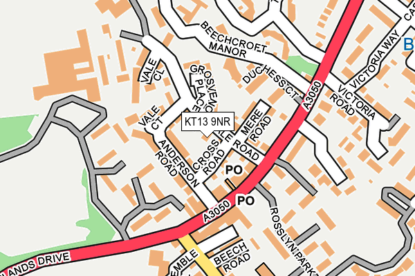 KT13 9NR map - OS OpenMap – Local (Ordnance Survey)