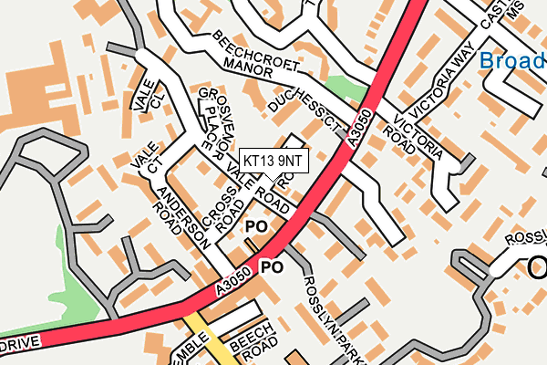 KT13 9NT map - OS OpenMap – Local (Ordnance Survey)