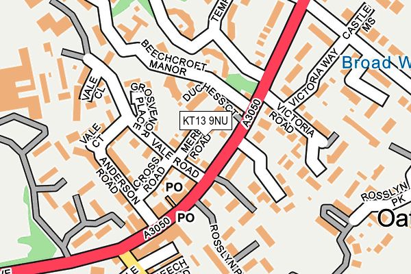 KT13 9NU map - OS OpenMap – Local (Ordnance Survey)