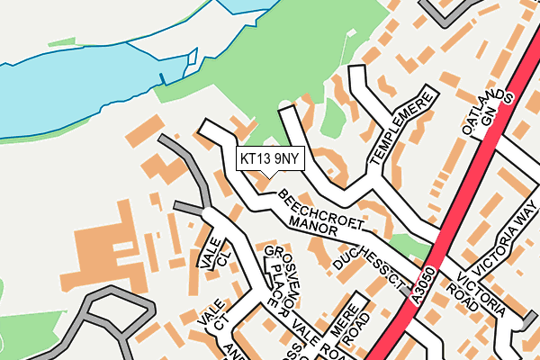 KT13 9NY map - OS OpenMap – Local (Ordnance Survey)