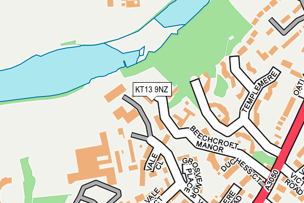 KT13 9NZ map - OS OpenMap – Local (Ordnance Survey)