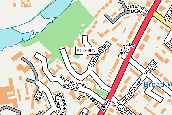 KT13 9PA map - OS OpenMap – Local (Ordnance Survey)