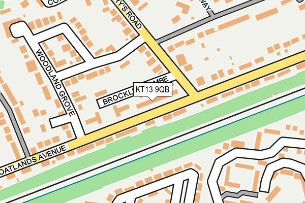 KT13 9QB map - OS OpenMap – Local (Ordnance Survey)