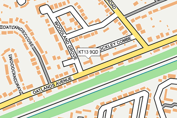 KT13 9QD map - OS OpenMap – Local (Ordnance Survey)