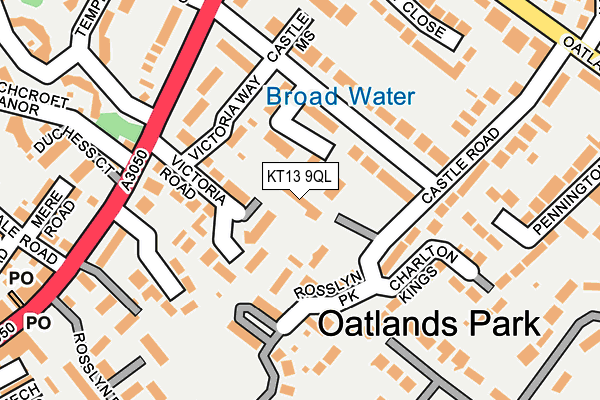 KT13 9QL map - OS OpenMap – Local (Ordnance Survey)