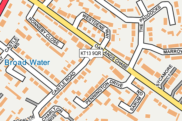 KT13 9QR map - OS OpenMap – Local (Ordnance Survey)