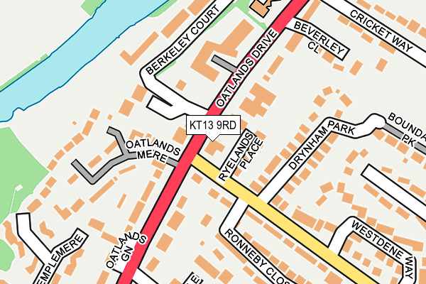 KT13 9RD map - OS OpenMap – Local (Ordnance Survey)