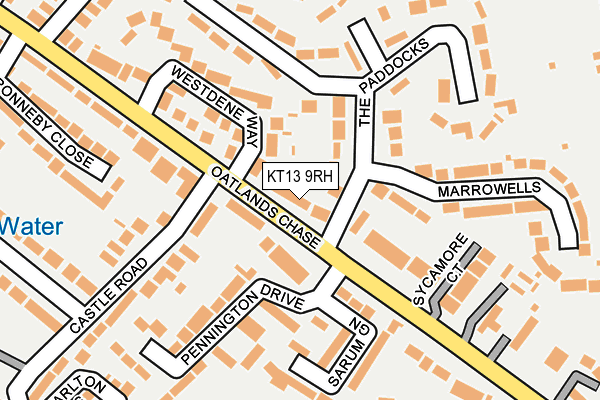 KT13 9RH map - OS OpenMap – Local (Ordnance Survey)
