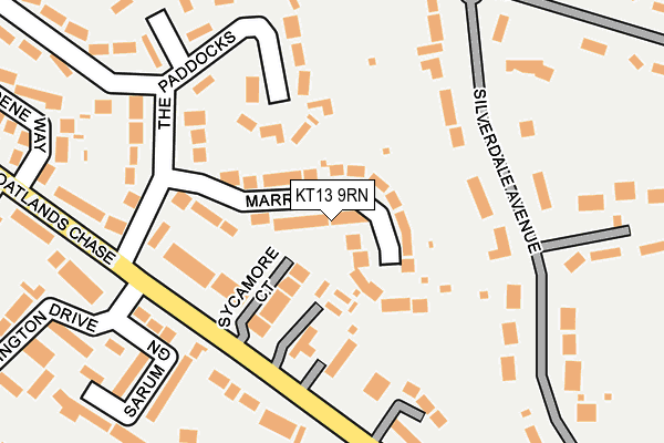 KT13 9RN map - OS OpenMap – Local (Ordnance Survey)