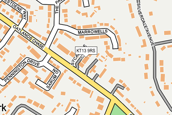 KT13 9RS map - OS OpenMap – Local (Ordnance Survey)