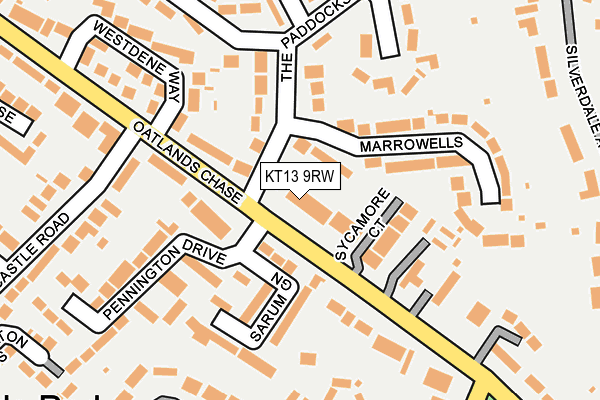 KT13 9RW map - OS OpenMap – Local (Ordnance Survey)