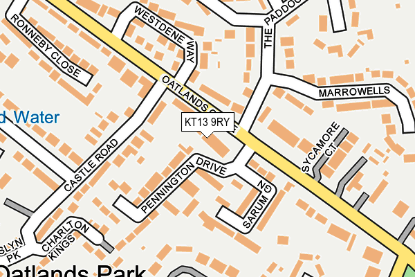 KT13 9RY map - OS OpenMap – Local (Ordnance Survey)