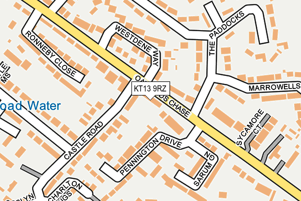 KT13 9RZ map - OS OpenMap – Local (Ordnance Survey)