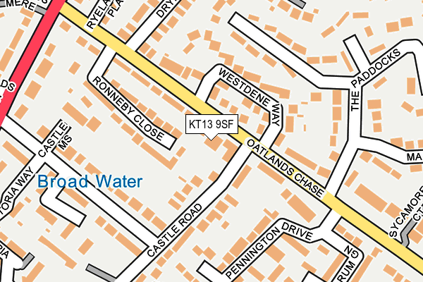 KT13 9SF map - OS OpenMap – Local (Ordnance Survey)