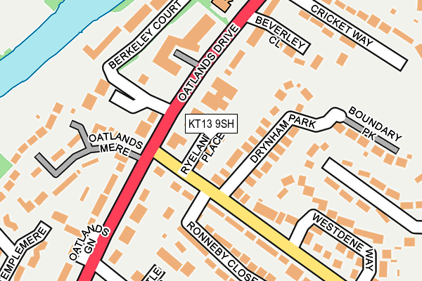 KT13 9SH map - OS OpenMap – Local (Ordnance Survey)