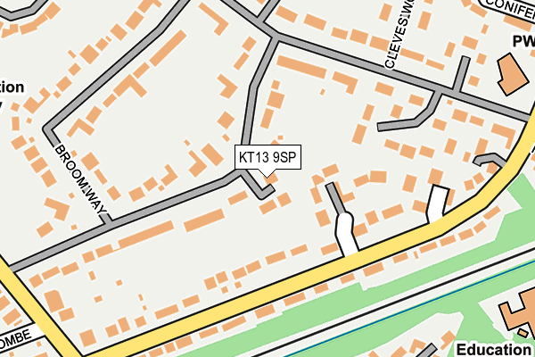 KT13 9SP map - OS OpenMap – Local (Ordnance Survey)