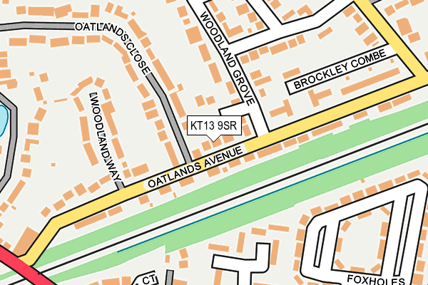 KT13 9SR map - OS OpenMap – Local (Ordnance Survey)