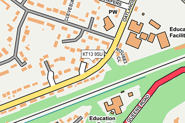 KT13 9SU map - OS OpenMap – Local (Ordnance Survey)