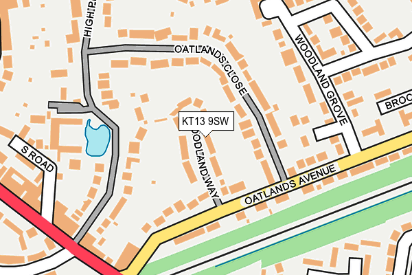 KT13 9SW map - OS OpenMap – Local (Ordnance Survey)