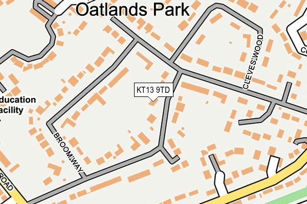 KT13 9TD map - OS OpenMap – Local (Ordnance Survey)