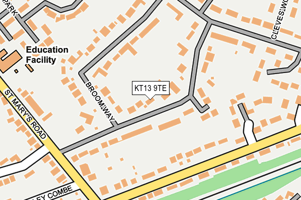 KT13 9TE map - OS OpenMap – Local (Ordnance Survey)