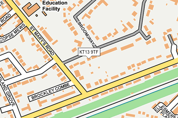 KT13 9TF map - OS OpenMap – Local (Ordnance Survey)