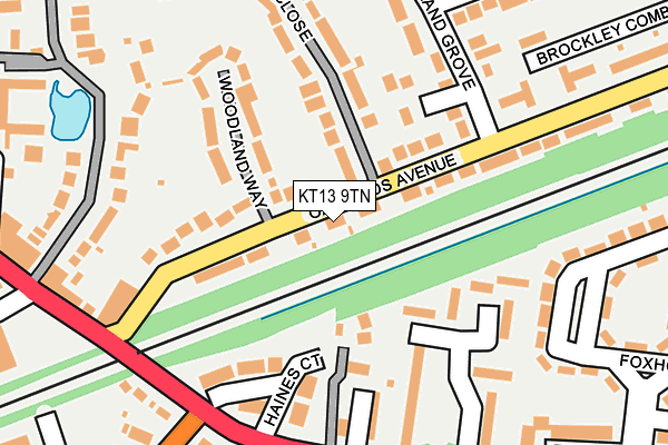 KT13 9TN map - OS OpenMap – Local (Ordnance Survey)