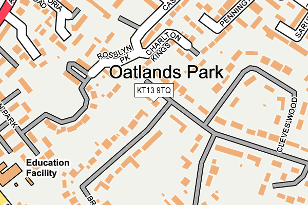 KT13 9TQ map - OS OpenMap – Local (Ordnance Survey)