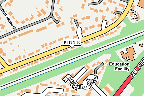 KT13 9TR map - OS OpenMap – Local (Ordnance Survey)