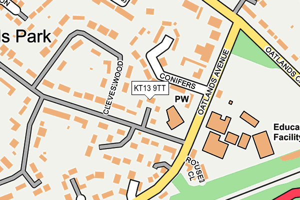 KT13 9TT map - OS OpenMap – Local (Ordnance Survey)