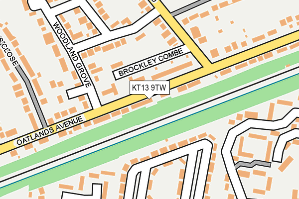 KT13 9TW map - OS OpenMap – Local (Ordnance Survey)