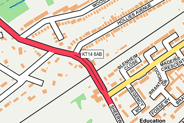 KT14 6AB map - OS OpenMap – Local (Ordnance Survey)