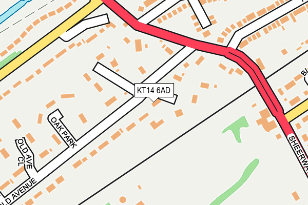 KT14 6AD map - OS OpenMap – Local (Ordnance Survey)