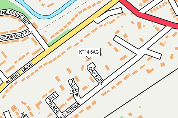 KT14 6AG map - OS OpenMap – Local (Ordnance Survey)