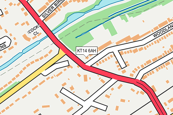 KT14 6AH map - OS OpenMap – Local (Ordnance Survey)